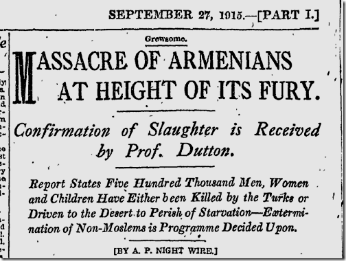 Sept. 27, 1915, Massacre of Armenians 
