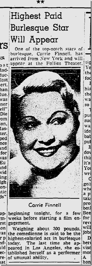 July 30, 1938, Carrie Finnell 