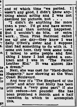 Oct. 16, 1927, Molly O'Day 