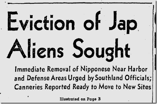 Jan. 29, 1942, Japanese Eviction 