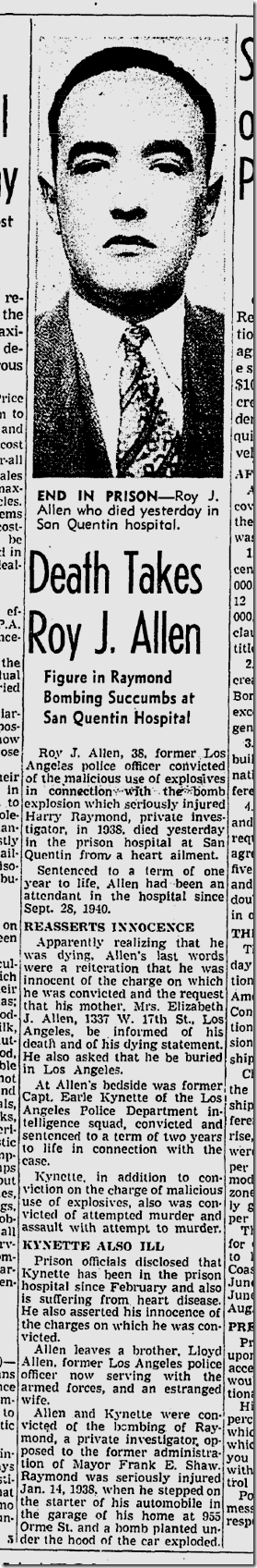 May 18, 1942, Roy Allen Dies