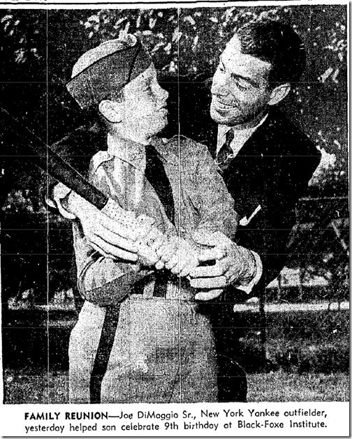 Oct. 24, 1950, DiMaggio at Black-Foxe 
