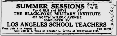May 1, 1932, Black-Foxe Military INstitute 