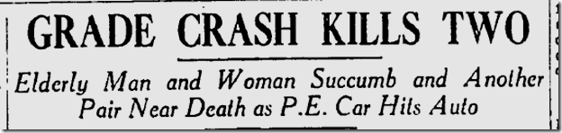 Sept. 4, 1933, Streetcar Crash 