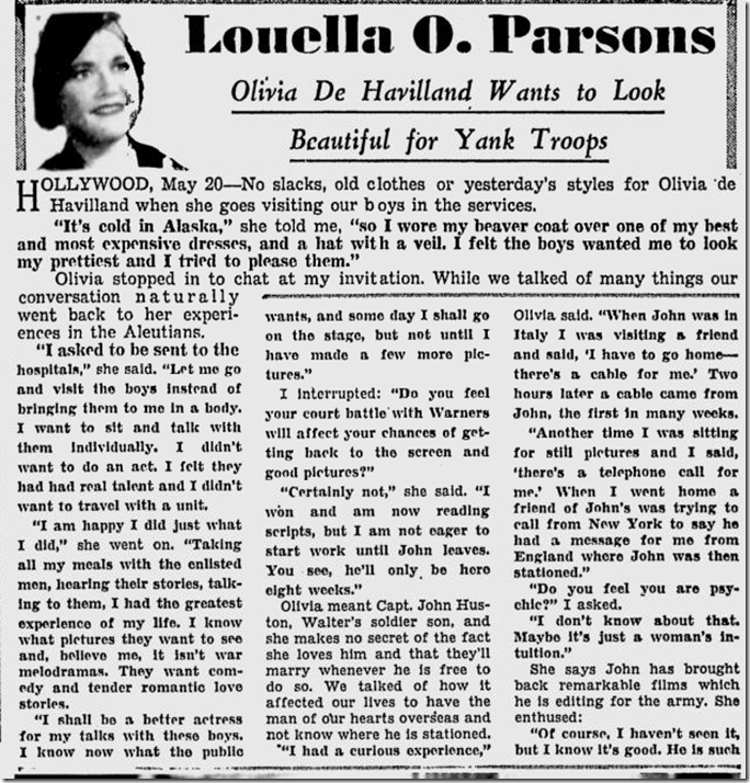May 21, 1944, Louella Parsons 