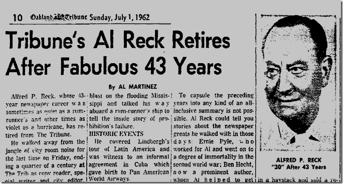 July 1, 1963, Reck Retires 