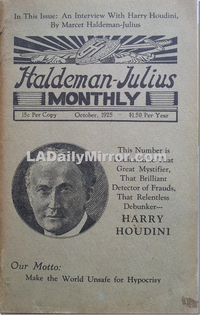 October 1925, Interview with Houdini