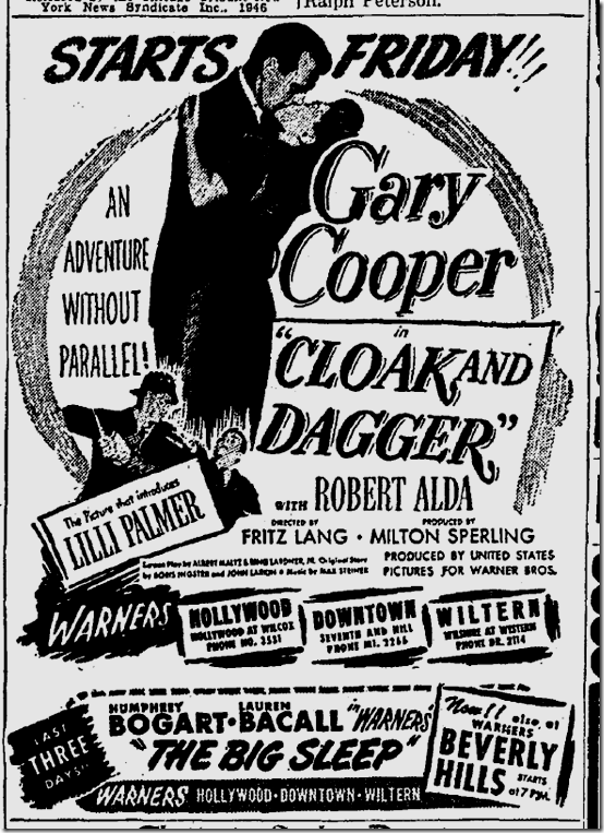 Oct. 8, 1946, Cloak and Dagger 