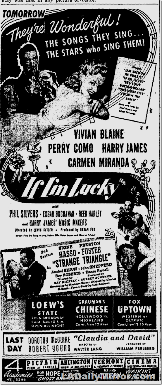 Sept. 19, 1946, If I'm Lucky
