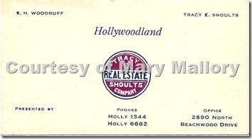 Hollywoodland bcard