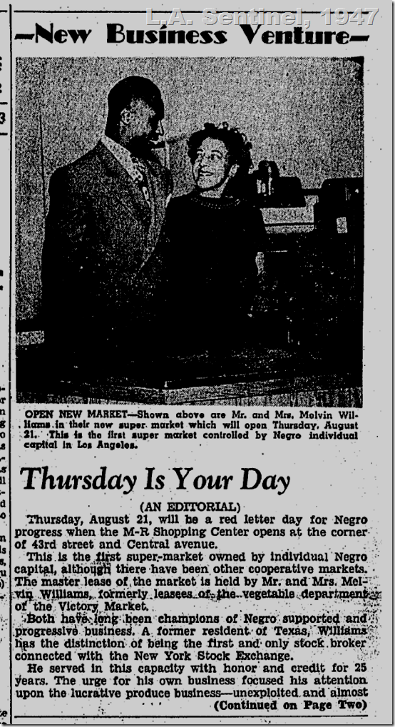 Aug. 21, 1947, M-R Market, Los Angeles Sentinel