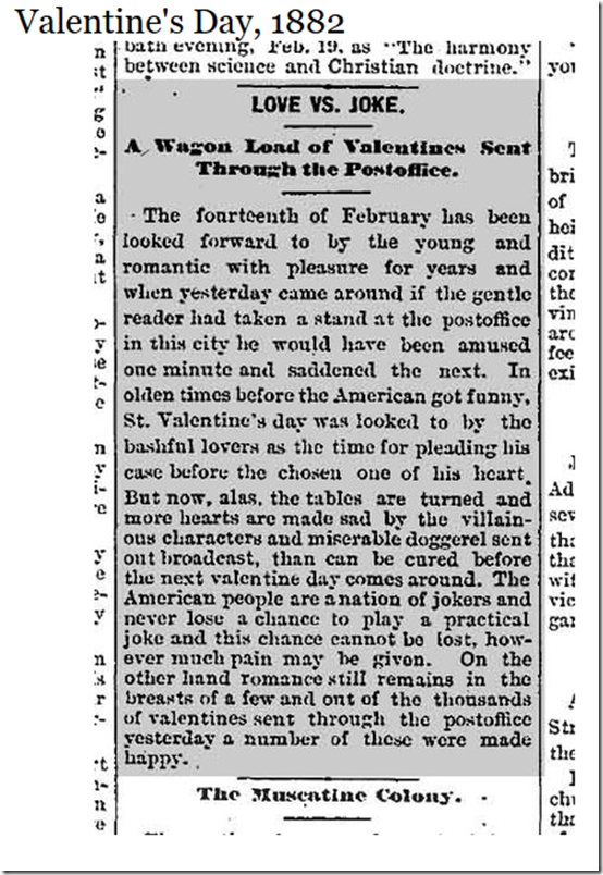 Feb. 14, 1882, Valentine's Day 