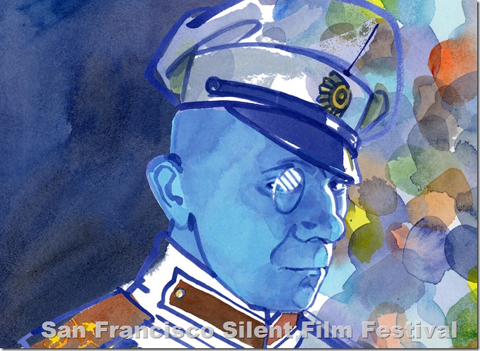 A painting of Erich von Stroheim from Foolish Wives